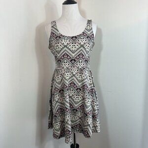 Victoria's Secret PINK Mini Dress Tribal Print Skater Tank Fit & Flare Size M